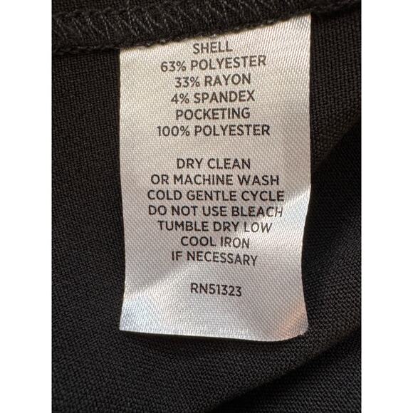 New HALOGEN Women's Black High Waist Side Slit Straight Leg Pants Size 18 - Picture 6 of 7